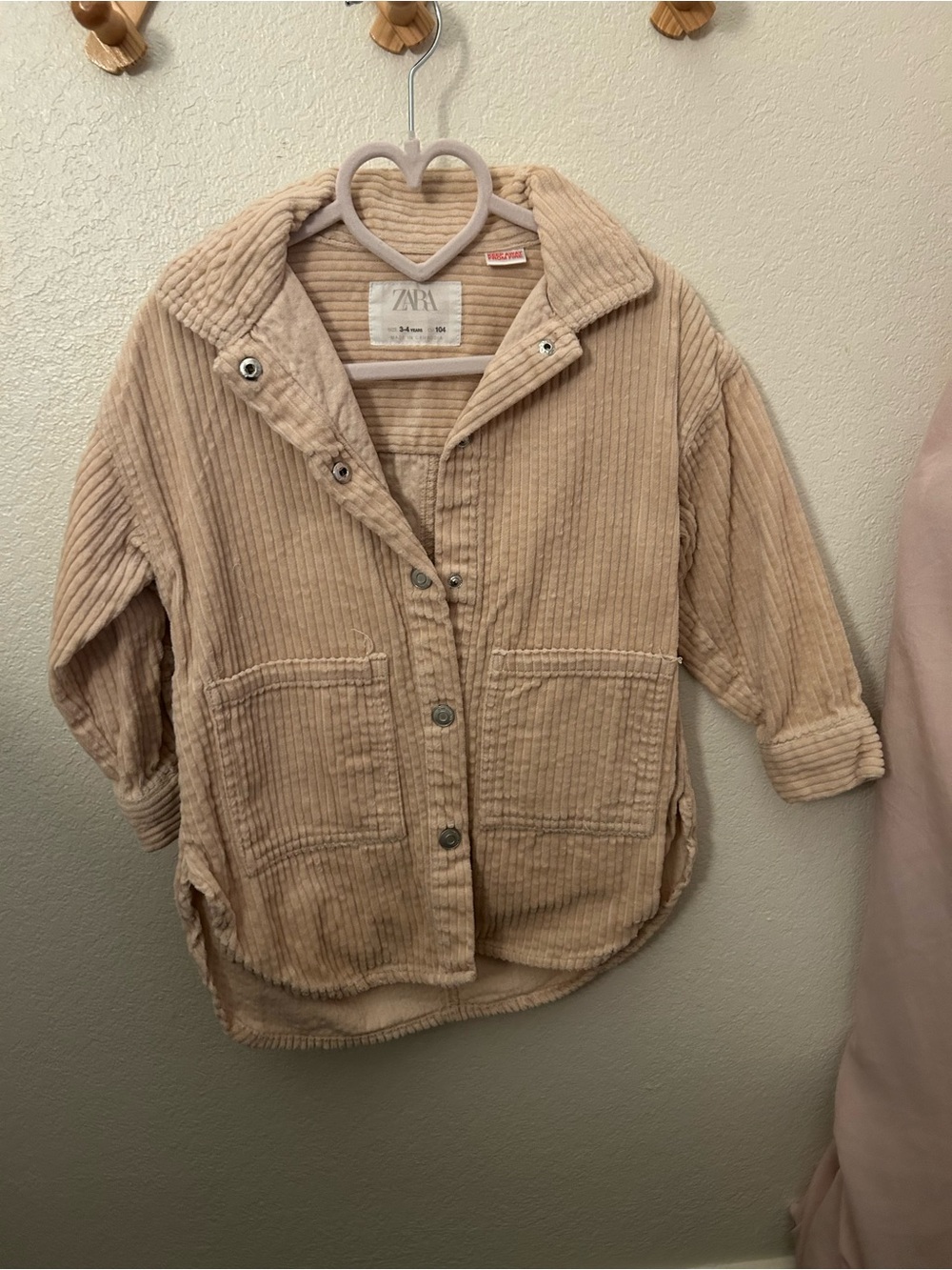 Zara Beige Corduroy Overshirt Jacket